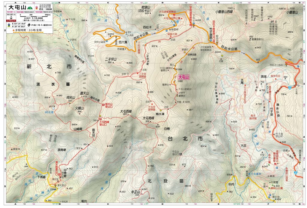 陽明山 大屯山地圖